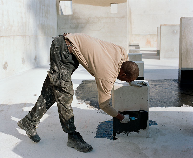 Un compagnon sur le chantier des Archives nationale, Pierrefitte-sur-Seine, 14 octobre 2010