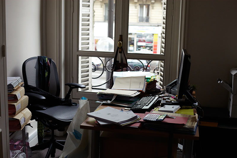 Bureau, ancien siège de l'étude notariale
Cheuvreux, Paris, juin 2014