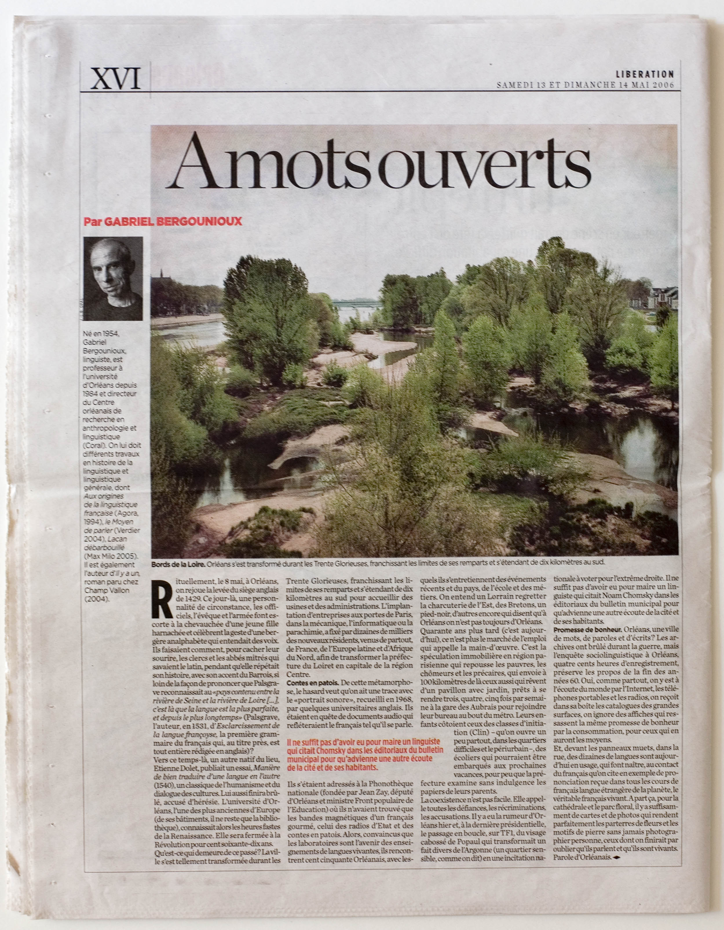 Reportage in Orléans for the "Ville" supplement. Commissioned by Libération, 2006.