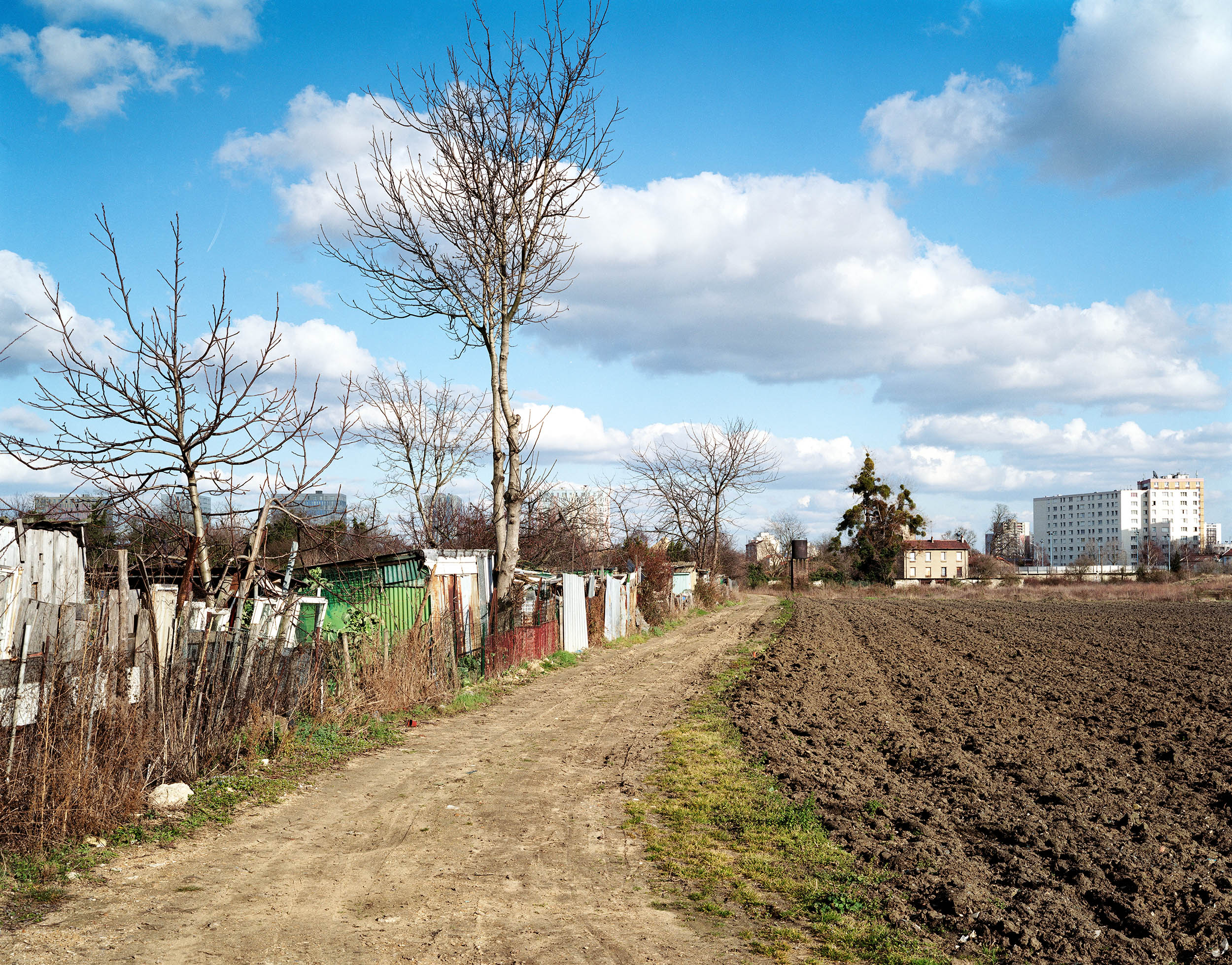 The future site bordered by allotments, Pierrefitte-sur-Seine, February 2005