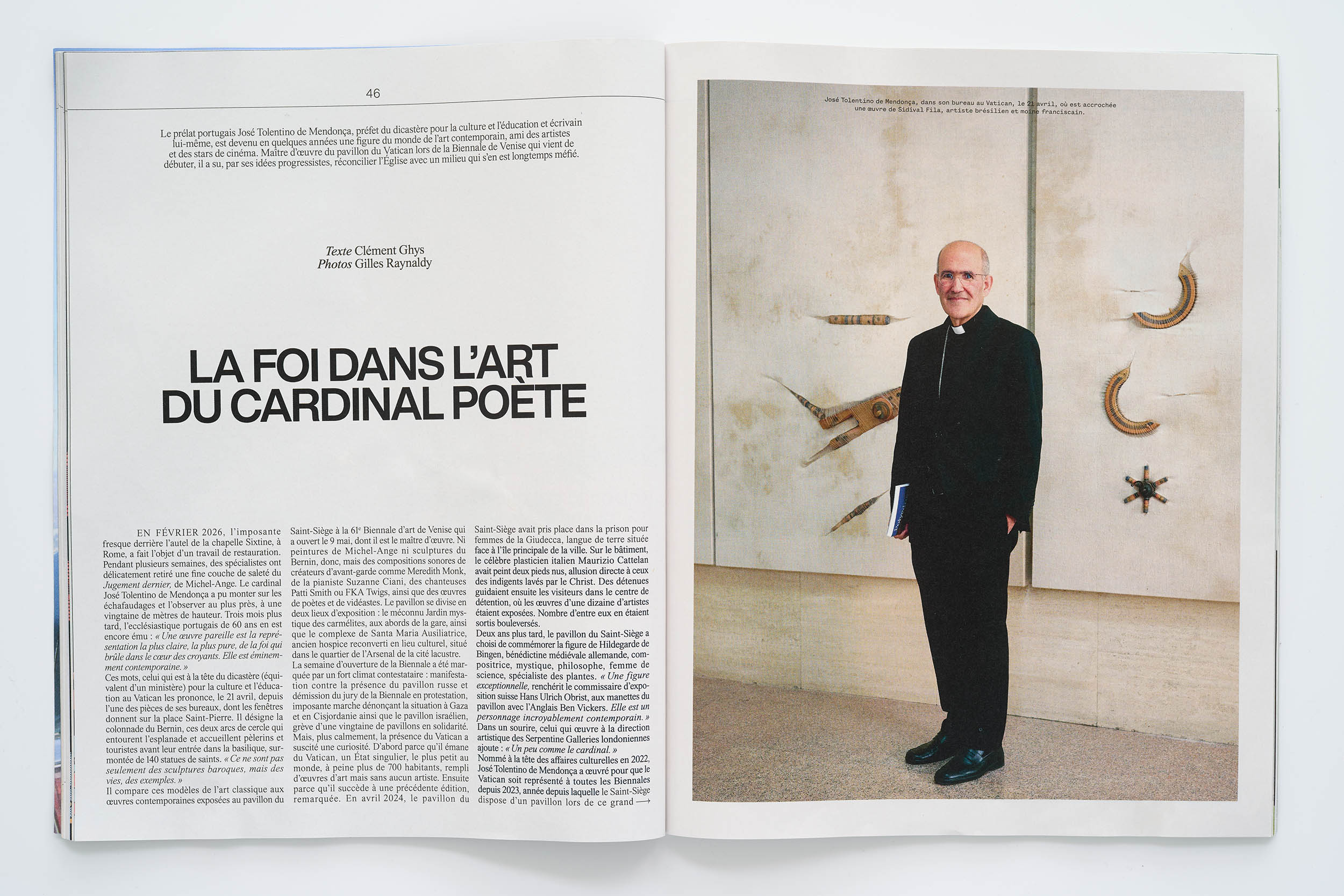 Cardinal José Tolentino de Mendonça in his office, the Vatican, Rome. Commissioned by M Le magazine du Monde, 2026.
