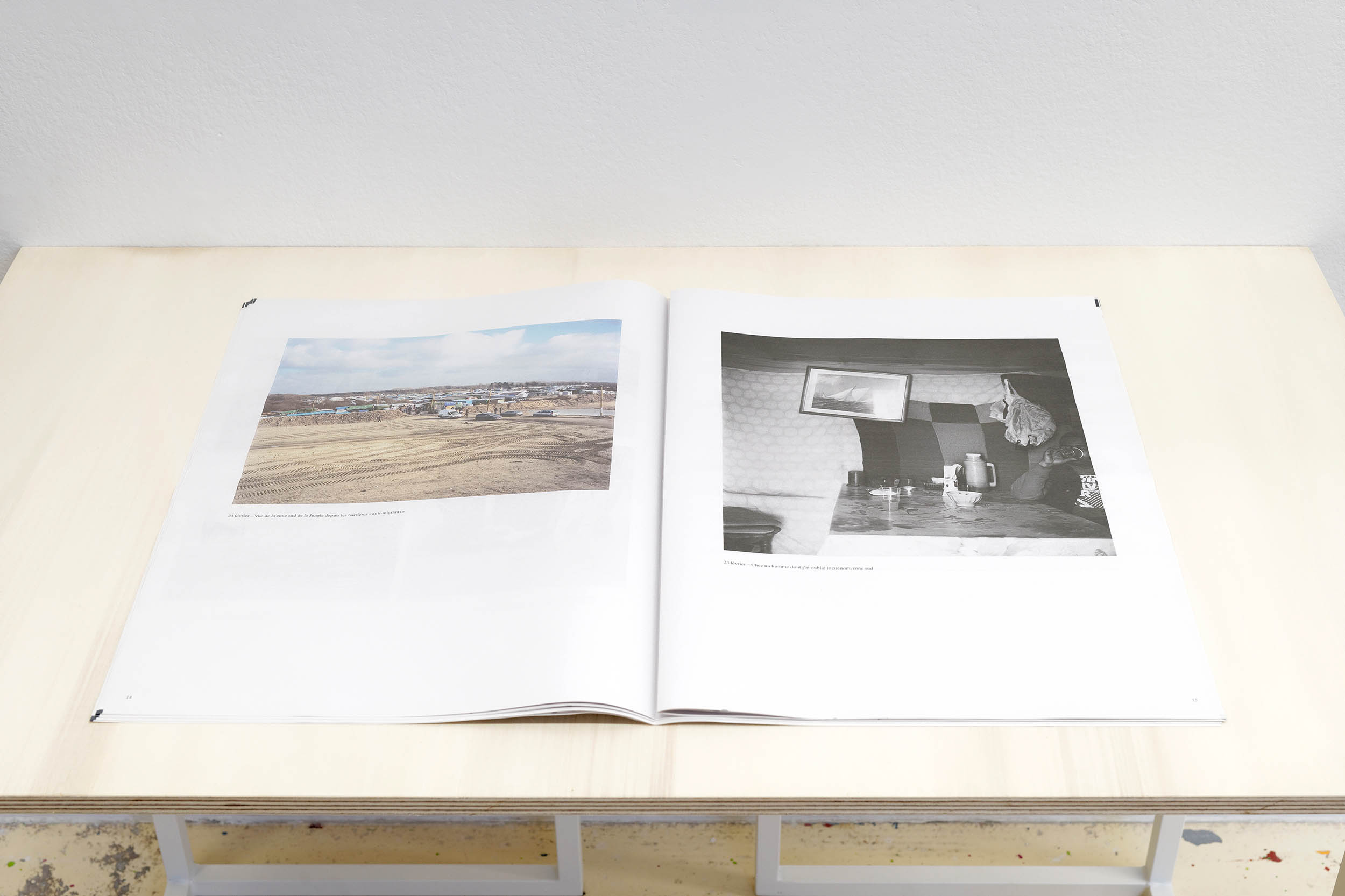 Journal: 37.5 x 55 cm, 44 pages//Printed in a limited edition of 20 copies for the National Center for Visual Arts//Photographs and texts by Gilles Raynaldy//Concept: Francesca Alberti and Gilles Raynaldy//Graphic design: Julie Rousset//Photogravure: with the assistance of Philippe Guilvard.// Photo credit: @Aurélien Mole