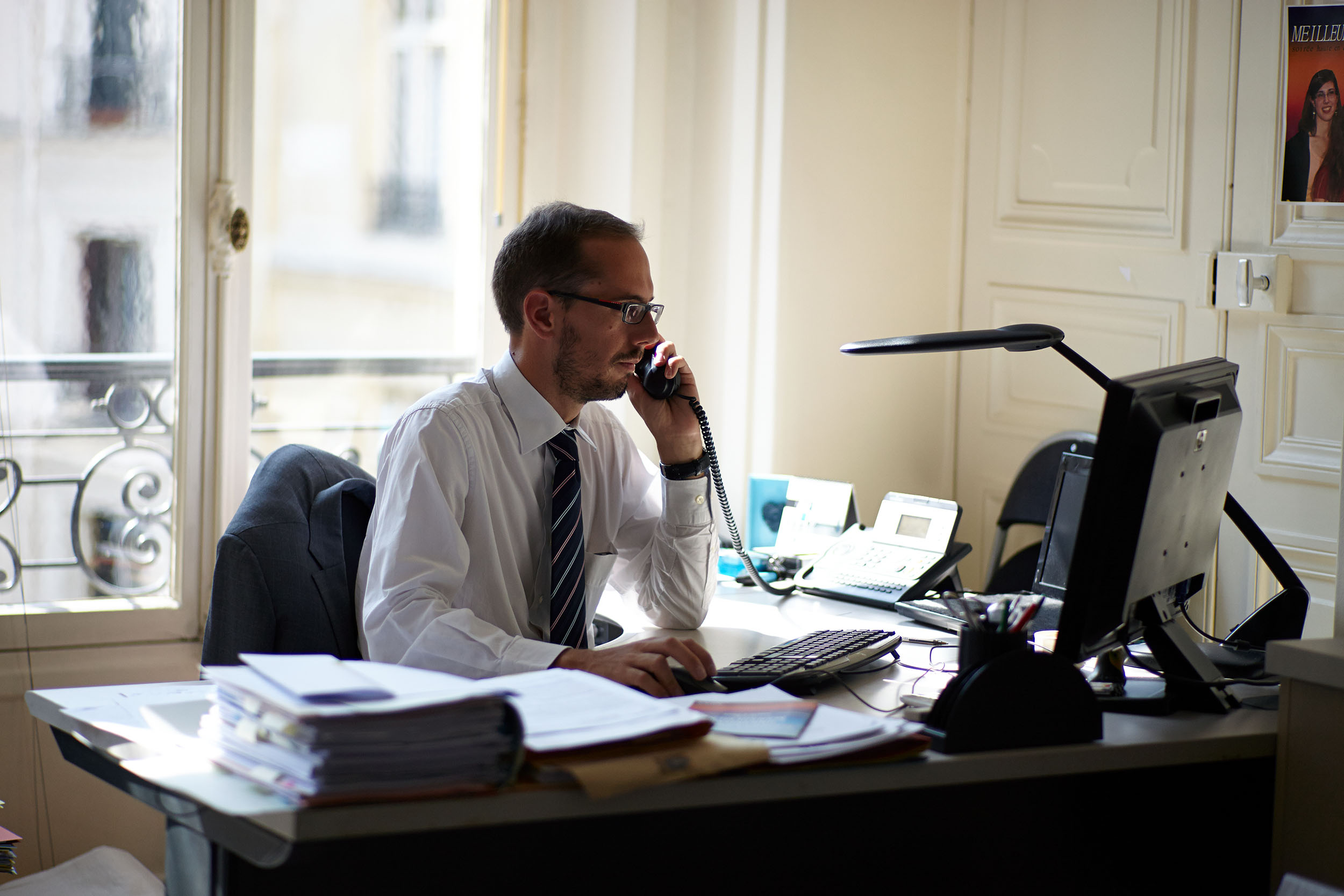 Lawyer at work, former Cheuvreux headquarters