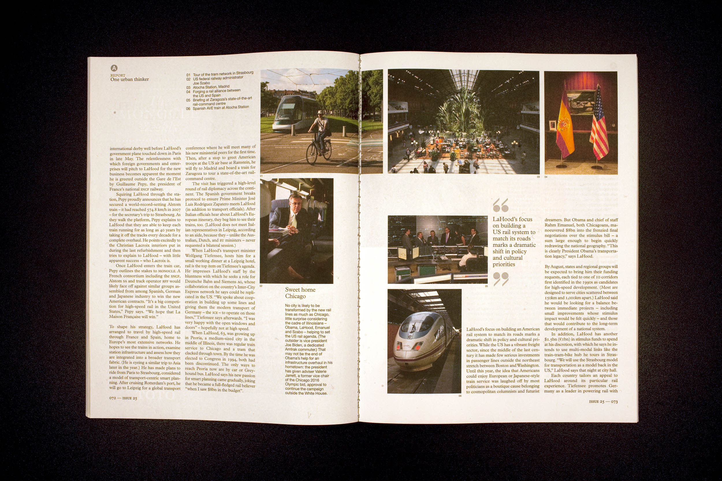 US Transportation Secretary Ray LaHood in Europe. Commissioned by Monocle, 2009.