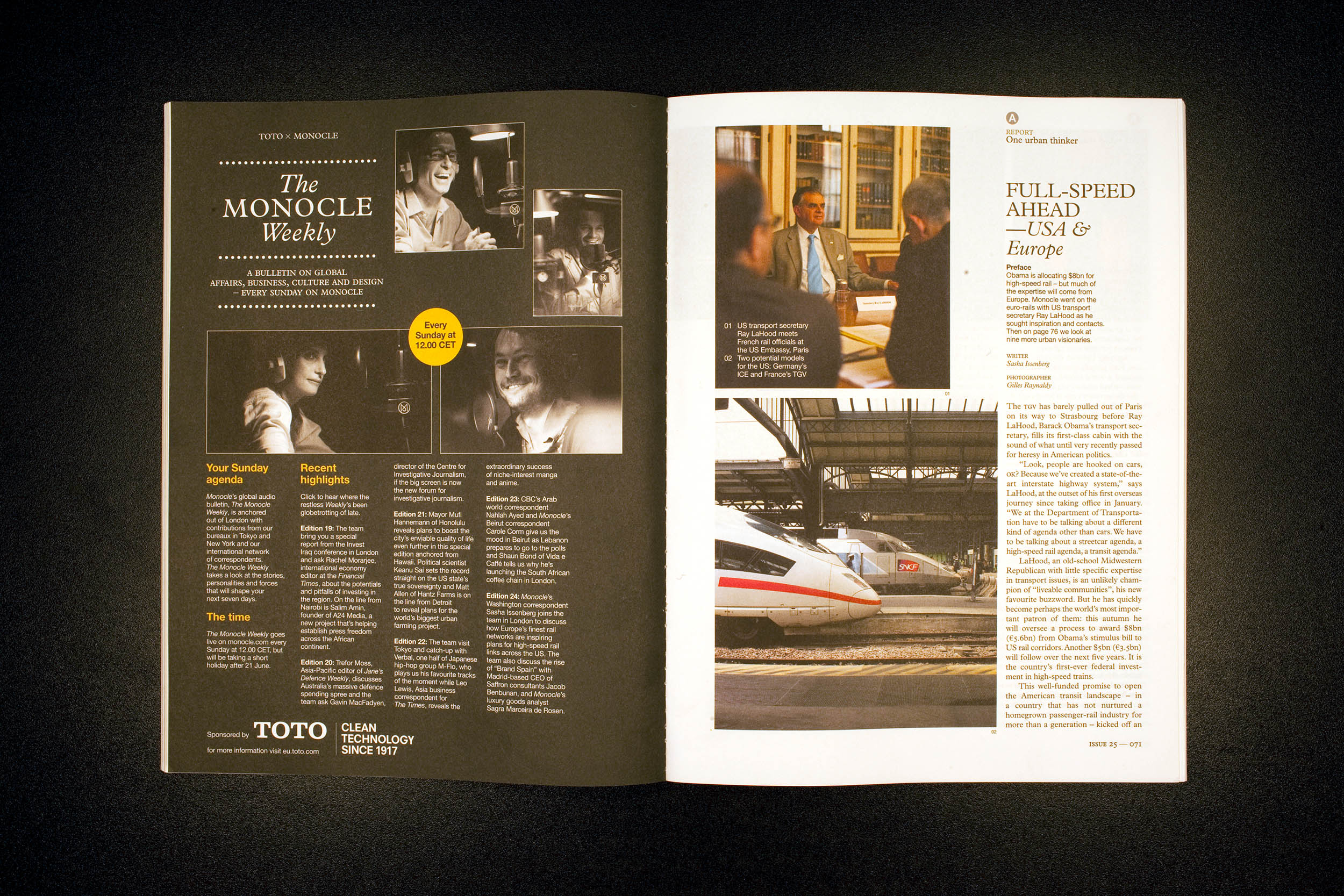 US Transportation Secretary Ray LaHood in Europe. Commissioned by Monocle, 2009.