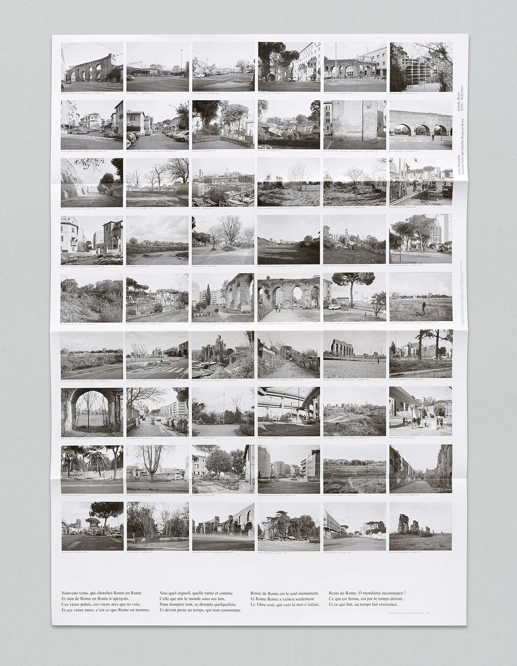 Poster published on the occasion of the exhibition at Pianobi Via dei Ciceri, 99, 00175 Rome RM 26.3–10.5.2023//Design by Filippo Nostri//Co-published by Aniene and Purpose Éditions 300 offset copies 70 × 100 cm