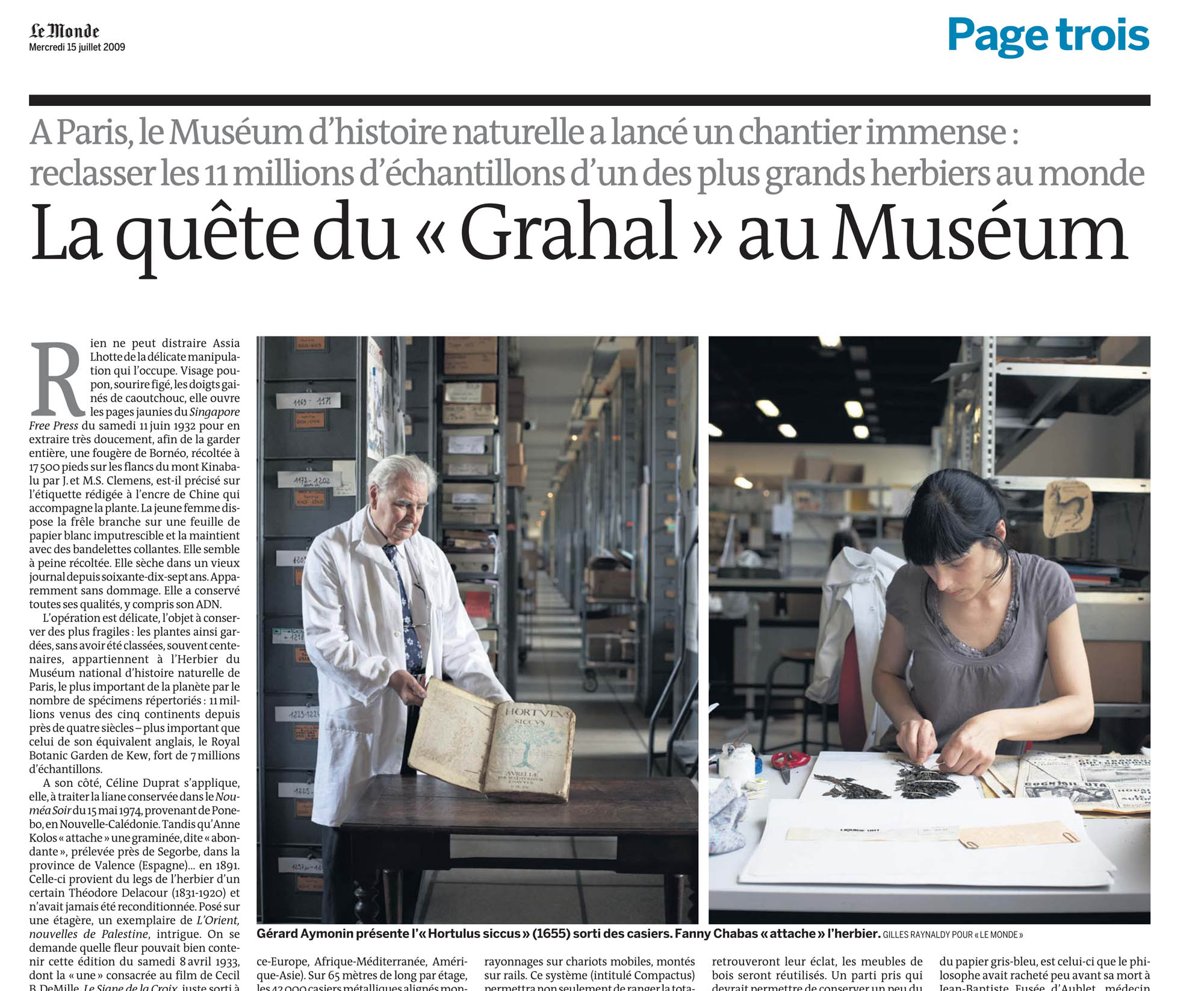 L'Herbier national, Paris. Commissioned by Le Monde, 2009.
